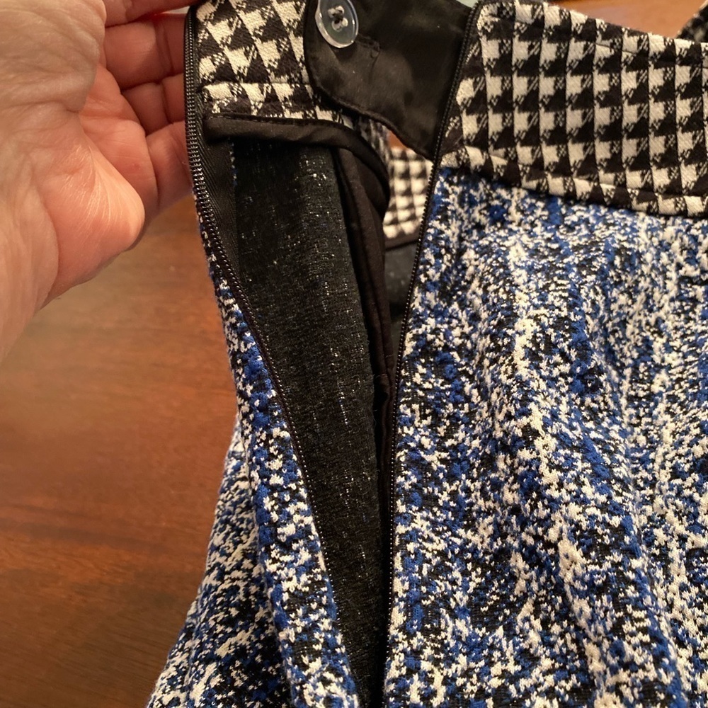 CABI Renia Club 21 blue/black tweed skirt size 6 - Picture 6 of 12